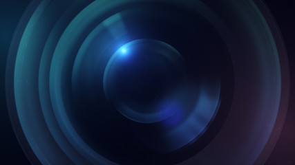 Camera lens with lense reflections. 3d illustration