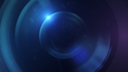 Camera lens with lense reflections. 3d illustration