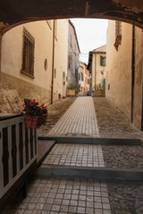 Narrow street in the old town in Italy