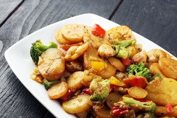 Healthy Cooking Chicken Broccoli and Sweet Potato
