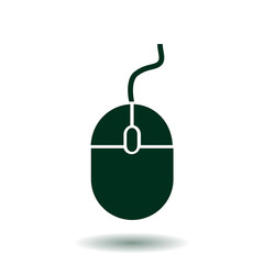 Icon of mouse.So, click the mouse. Flat design style.