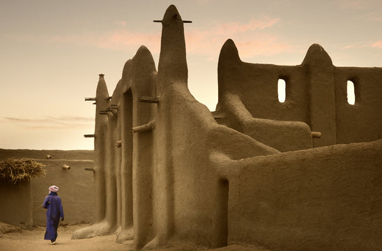 Mali, West Africa - Mosques built entirely of clay