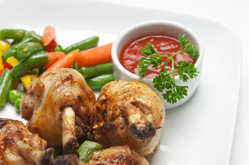 dishes of roast meat
