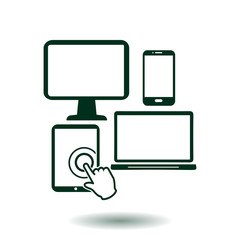 Smartphone computer tablet netbook symbol. Flat design.