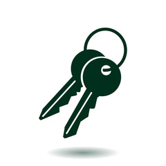 Key icon. Lock symbol. Security sign. Flat design style.