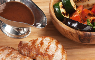 dishes of roast meat