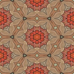 Seamless brown and red ornate pattern texture