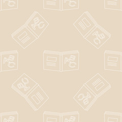 Seamless pattern with modern outline decorative books.