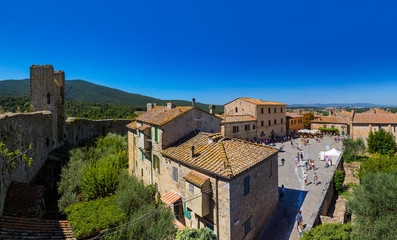 Monteriggioni medieval town in Tuscany Italy