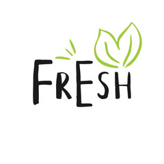 Vector eco, bio green logo or sign. Vegan, raw, healthy food badge