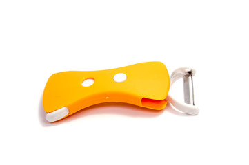 Stainless steel knife slicer tool  to shred fruit vegetable cheese, isolated on white background