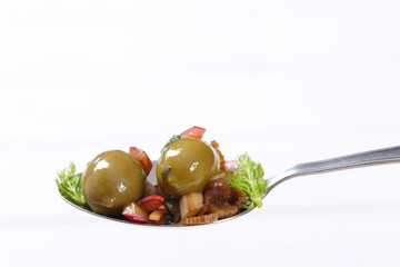 marinated green olives