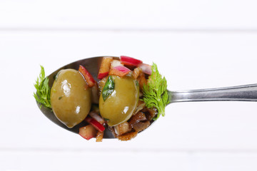 marinated green olives