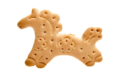 Salted cracker isolated on over white background