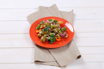 vegetable salad with pickled olives