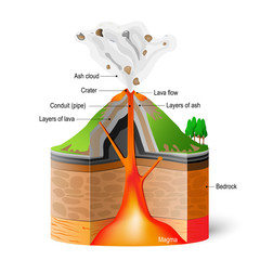 Cross-section of  volcano © designua