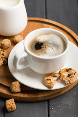 black coffee beans on black background