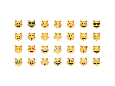 Set Black Cat Emoji. Vector & Photo (Free Trial)