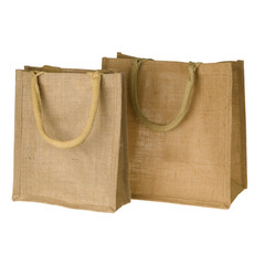 Jute Tote Bag isolated on white background