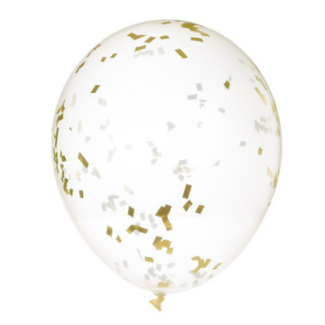 Christmas confetti balloon, isolated on white background