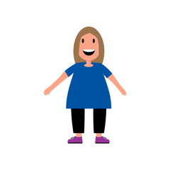 little girl flat design vector illustration