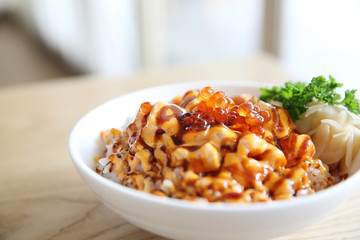 salmon sushi rice don