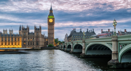 Naklejka na ściany i meble Westminster Bridge with Big Ben
