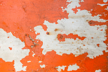 iron surface is covered with remnants of old paint, texture background