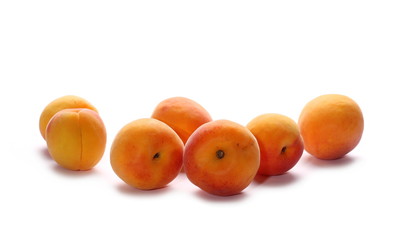 apricots isolated on white