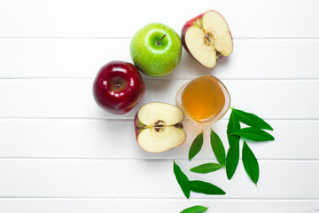 Apples on a wooden background