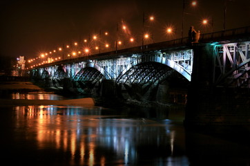 Most w nocy - obrazy, fototapety, plakaty