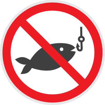 No Fishing Prohibited Sign Forbidden Modern Stock Vector (Royalty Free)  2298686839
