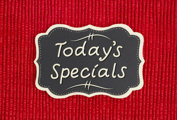 Today's Specials sign