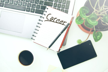 career text on page  on  keyboard