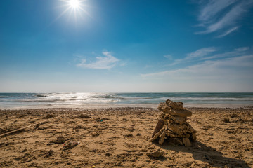 Stony sculpture at the beach