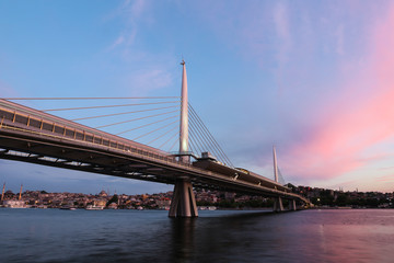 Golden Horn Metro Bridge in Istanbul, Turkey