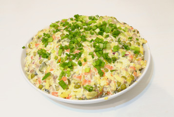 Traditional Russian salad.