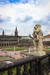 Fototapeta na wymiar Zwinger palace in Dresden, Germany. Sculpture and architecture. Details
