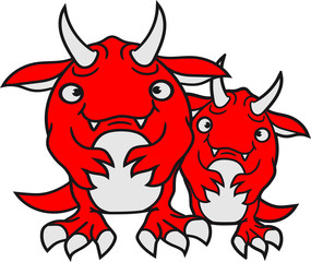 baby kind mama papa familie drache süß niedlich komisch lustig monster klein frech böse horror comic cartoon