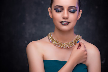 Beautiful woman with nice jewellery