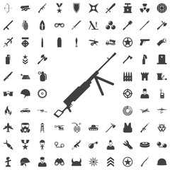 Obraz premium Machine Gun grey icon.