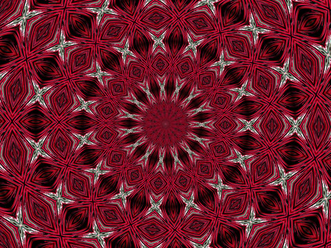 Red Kaleidoscope Pattern with aluminum xes