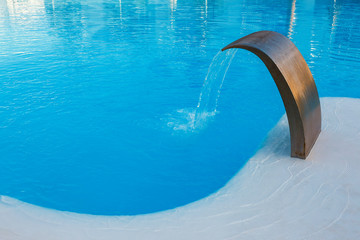 Obraz na płótnie Canvas Close up of swimming pool in the hotel complex