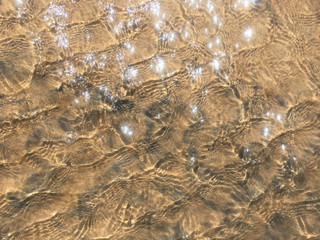 Sparkling water on sand