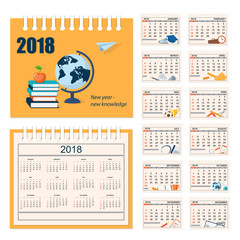Full calendar for wall or desk year 2018