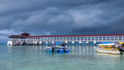 Fototapeta na wymiar Incoming storm on tropical island