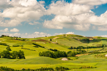 Fototapeta na wymiar The countryside near the famous town of Volterra, Tuscany, Italy in spring