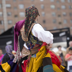 Dancing. Asturias' traditional costume