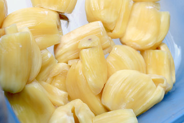 Piece of sweet yellow Jackfruit,Tropical fruit. © narin_nonthamand