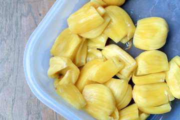 Piece of sweet yellow Jackfruit,Tropical fruit.